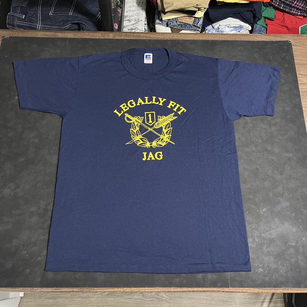 Vintage Legally Fit JAG Shirt USMC Russell Athletic USA Military 80s West Point